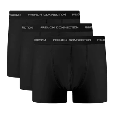 Image of French Connection 3 Pack Logo Boxer Shorts FC1 (X Large) Black