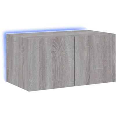 Image of vidaXL TV Wall Cabinet with LED Lights Grey Sonoma 60x35x31 cm