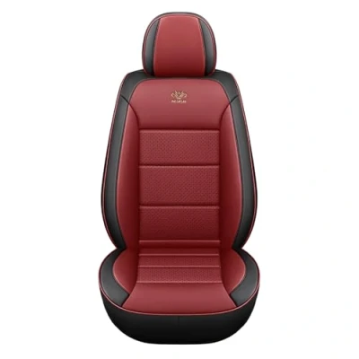 Image of NOBQUA Luxury Leather Car Seat Covers Universal Fit for All Vehicles Waterproof and Stylish Protectors, Easy to Clean