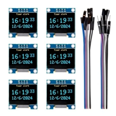 Image of ELEGOO 6PCS 0.96 Inch OLED Display Screen Module with Dupont Wire Compact Self Luminous Mini Screens for Arduino Project