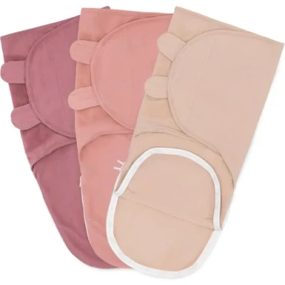 Image of Comfy Cubs Baby Blanket, Swaddle Blanket 3 6 months, Infant Sleep Sack Wrap, 100% Breathable Cotton, Boy Girl, Adjustable Pack (Light Blush, Mauve, Large)