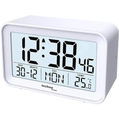 Image of Technoline Alarm Clock, White, 105 x 70 45 mm