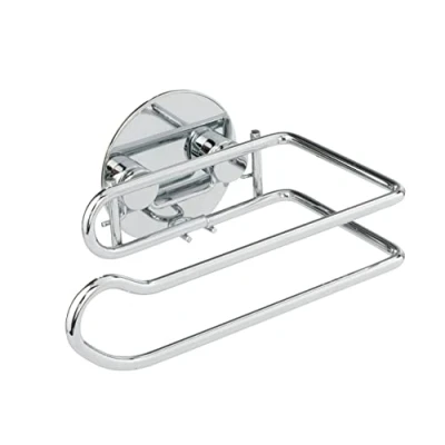 Image of WENKO 18774100 Turbo Loc® toilet roll holder fixing without drilling, Steel, 14 x 6 9 cm, Chrome