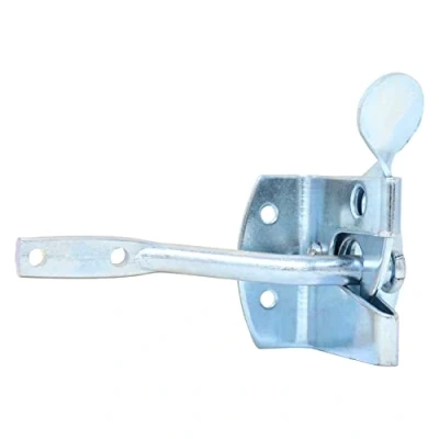 Image of Auto Gate Latch, 2 Part Kit, Steel Bright Zinc Plated, Heavy Duty Self Locking