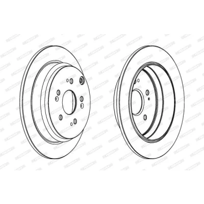 Image of 42510SCAE50, 42510SWWG01, 42510T1GG00, 42510T1GG01 Brake disc FERODO PREMIER DDF1608C 304mm 9mm 5 solid Coated HONDA: CR V 3, 4, 2
