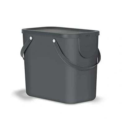Image of Rotho, Albula, Waste separation system 25l for the kitchen, Plastic (PP) BPA free, anthracite, (40,0 x 23,5 34,0 cm)