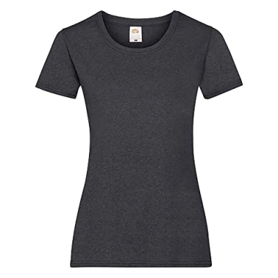 Image of Fruit of the Loom Ladies/Womens Lady Fit Valueweight Short Sleeve T Shirt (XS) (Dark Heather)