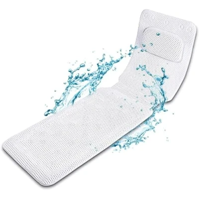 Image of VIFERR Full Body Bath Pillow, Spa PVC Sponge Mattress Cushion Pillow Soft Quilted Bathtub Mat