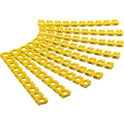 Image of goobay 72518 Letters AC Cable Marker Clip for Diameters up to 6mm, Pack of 90, yellow