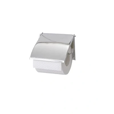 Image of Wenko 18265100 Toilet roll holder Cover closed design, Metal Steel, 13.5 x 12 2.5 cm, Chrome