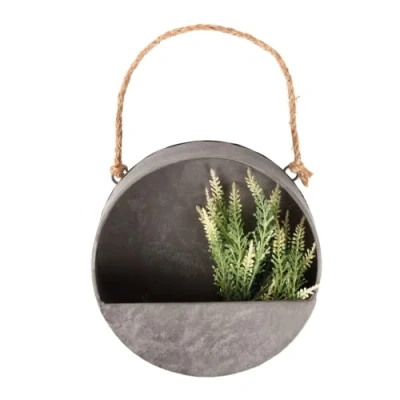 Image of Zinc Round Wall Planter Small