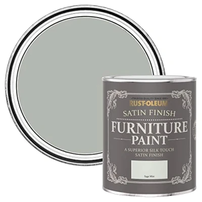 Image of Rust Oleum Green Furniture Paint in Satin Finish Sage Mist 750ml