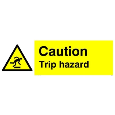 Image of Pack of five Caution Trip Hazard Sign 300x100mm L31