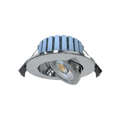 Image of Spa EDEN LED Tiltable Fire Rated Downlight 7W Dimmable Tri Colour CCT 60 Chrome