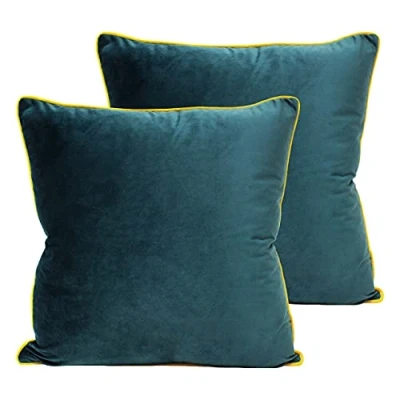 Image of Paoletti Meridian Cushions (Twin Pack) Teal Size 55 cm x
