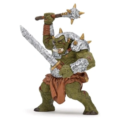 Image of Papo Hand painted Figurine Medieval &amp; Fantasy Giant Ork with saber 38996 Collectible for Children Suitable Boys and Girls From 3 years old