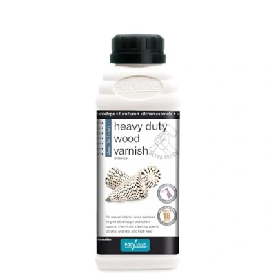 Image of Polyvine Dead Flat Heavy Duty Interior Wood Varnish 500ML
