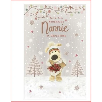 Image of UK Greetings Boofle Nannie Christmas Card for Very Wonderful at