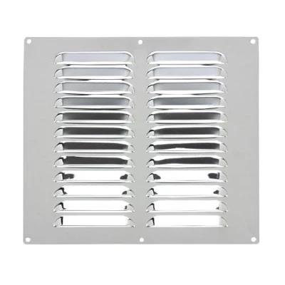Image of Metal Air Vent Cover, Suitable for Venting Gas Appliances Ventilation Internal External Wall, Openings 9 x 9&quot; (229 229mm), Chrome