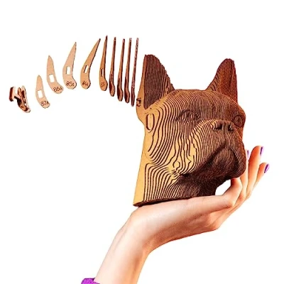 Image of Cartonic Bulldog 3D Puzzle Set, 131 Pieces, Cardboard, Medium Difficulty, All Ages, Unisex