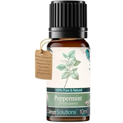 Image of Calmer Solutions Peppermint Essential Oil 10ml Headache, Muscle Aches, Joint Pain, Pure 100% UK Sourced Natural Oils Professional or Home use Diffusers, Humidifiers, Candles &amp; More
