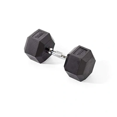 Image of York Fitness Rubber Hex Dumbbells (Single) Black, 15kg