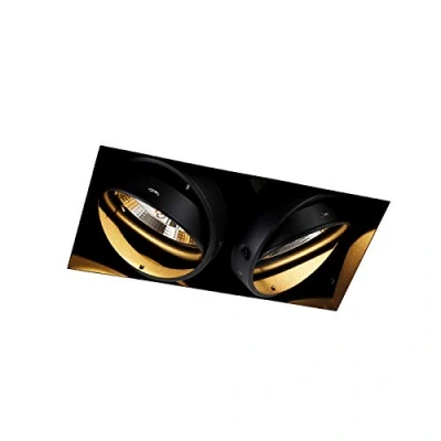 Image of Qazqa Recessed Spotlight Black 2 Light GU10 AR111 Trimless Oneon Modern Suitable for LED Way Steel Living Room I Kitchen Bedroom