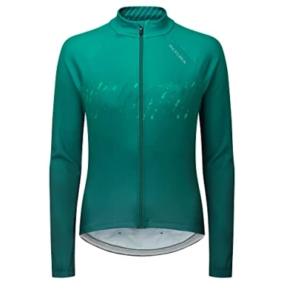 Image of Altura Womens Airstream Long Sleeve Thermal Reflective Cycling Jersey Dark Green 12