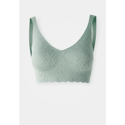 Image of Sloggi Women&#039;s Zero Feel Bliss Bralette Bra, Moss Green Old, S