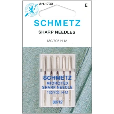 Image of SCHMETZ 25 Microtex Sharp Sewing Machine Needles 130/705 H M Size 80/12