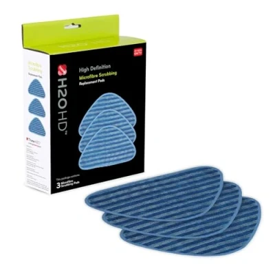 Image of H2O HD Cloth Pack Set of 3 Scrubbing Cloths for Steam Cleaners Optimize Your Cleaning Power with Pads Specifically Designed H20 Mop