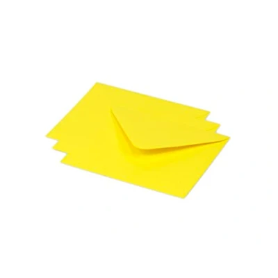 Image of Clairefontaine Ref 60156C Pollen Envelopes (Pack of 20) 125 x 138mm Sized, 120gsm Paper, Gummed Seal, Inkjet &amp; Laser Printer Compatible, Acid Free Intensive Yellow
