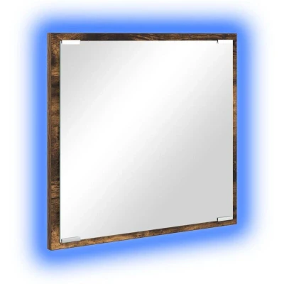 Image of vidaXL LED Bathroom Mirror Smoked Oak 40x8.5x37 cm Engineered Wood