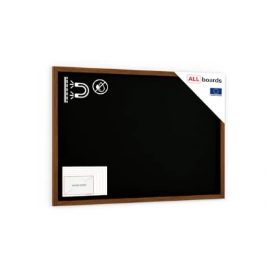 Image of ALLboards Black Magnetic Chalkboard with Varnished Wooden Frame 150x100cm, Chalk