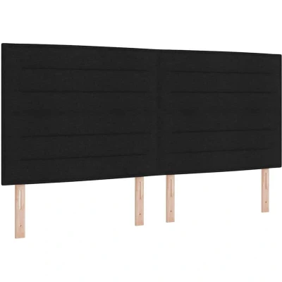 Image of Led Headboard Lines Design Black 100 cm Fabric Vidaxl