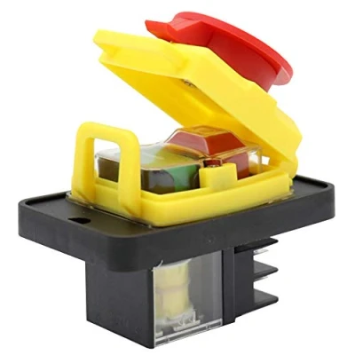 Image of KEDU KJD12 250V 16(12)A 4 Pins Industrial Electromagnetic Switch Emergency Stop Push Button Waterproof ON OFF Pushbutton Switches with Overload Protection for Woodworking Machine Tool Equipment