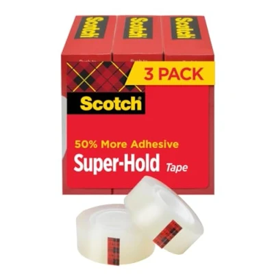 Image of Scotch Super Hold Tape, 3/4 in x 800 in, 3 Rolls, 1 Core (700S3) , White