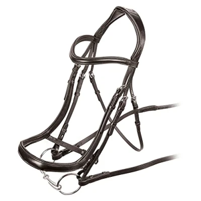Image of Shires Velociti Ergonomic Cavesson Bridle Havana Full