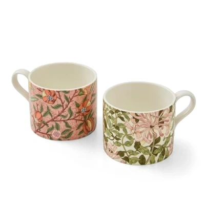 Image of Morris &amp; Co Set of 2 Fruit Honeysuckle Mugs