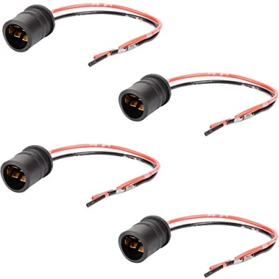 Image of HUIQIAODS T10 168 194 Bulb Socket Holder Connector Extension for Parking Light Black and red