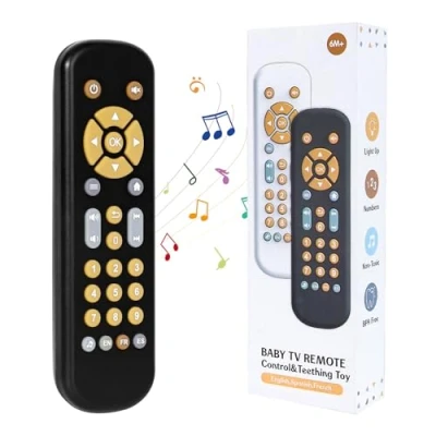 Image of Orzbow Baby Remote Control Toy, Adjustable Volume Early Learning Toys, Sensory Toys for with Multi Shaped Buttons, Boys Girls Musical Gift 1 2 Year Old