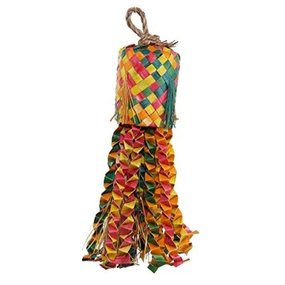 Image of Palm Leaf Octopus Pinata Preening Natural Parrot Toy Medium