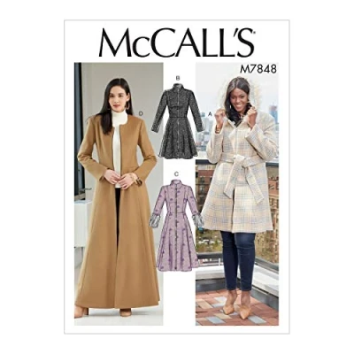 Image of McCall&#039;s Sewing Pattern M7848 Misses&#039;/Miss Petite and Women&#039;s/Women Coats Belt