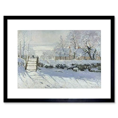 Image of Wee Blue Coo Claude Monet Magpie Old Master Art Picture Framed Wall Print