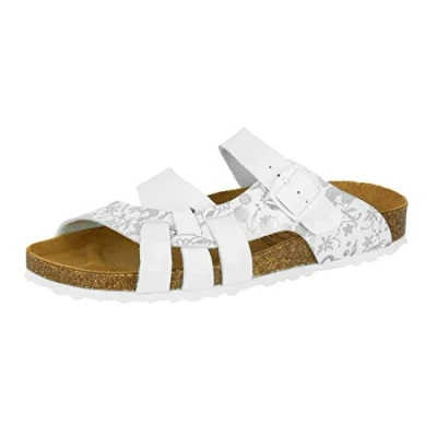 Image of Lico Women&#039;s Bioline Flora Mules, White Silver Silver, 4 UK