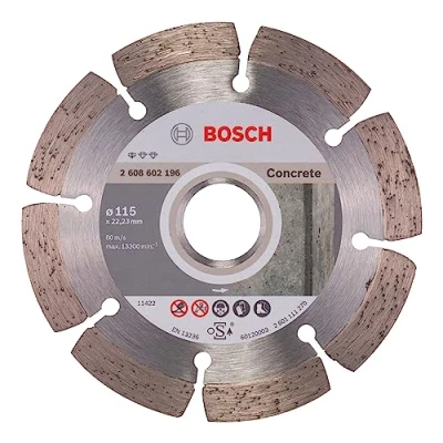 Image of Bosch Professional 1x Diamond Cutting Disc Standard for Concrete (for Concrete, Cellular Ø 115 x 22,23 1,6 10 mm, Accessories Angle Grinders)