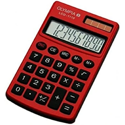 Image of Olympia 1110 Pocket Calculator with LCD Red