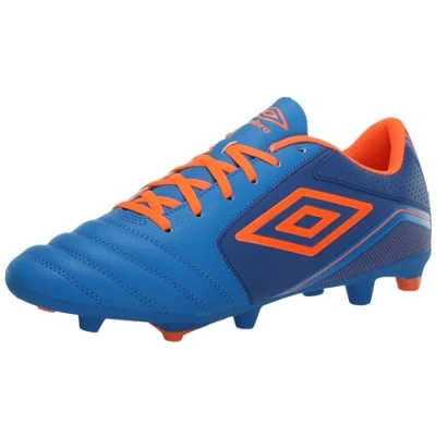 Image of Umbro Men&#039;s Classico 12 Fg Soccer Cleat, Royal/Orange/Electric Blue, 8 UK