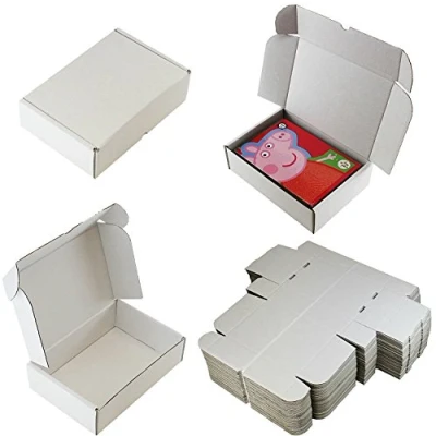 Image of 10 x WHITE BOXES C5 A5 SHIPPING PRESENTATION ☆ 25cm 17.5cm 7.5cm 10&quot; 7&quot; 3&quot; FOR: PHOTO CARD POSTCARD PICTURE PERFUME CRAFTS CANDLE