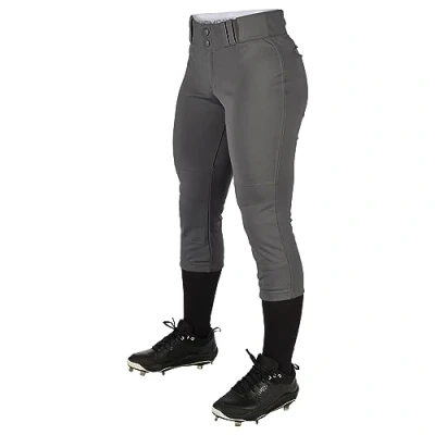 Image of CHAMPRO Women&#039;s Tournament Traditional Low Rise Polyester Softball Pant, X Large, Graphite